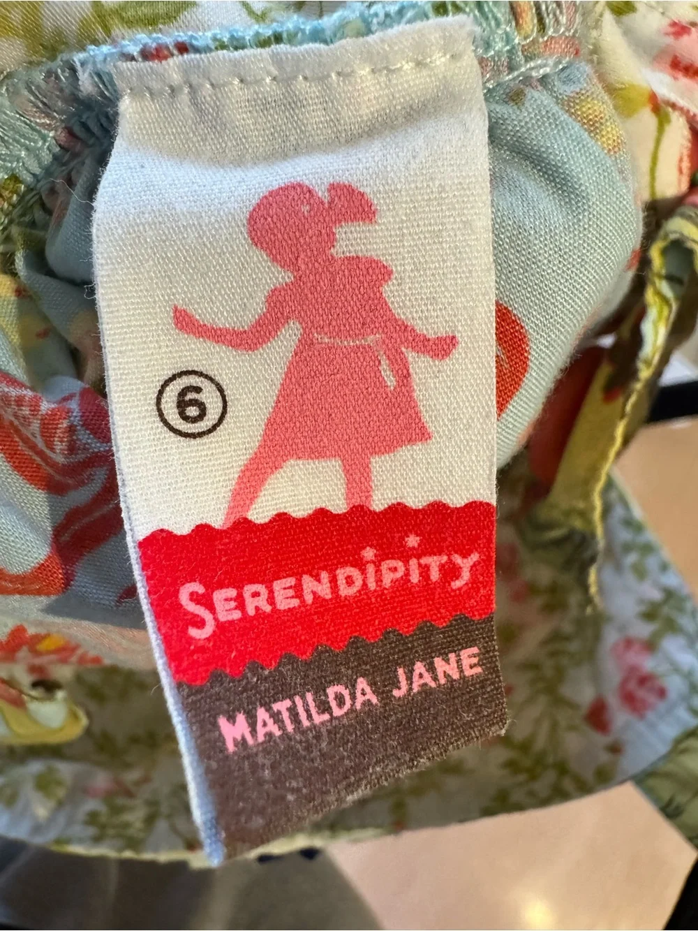 Matilda Jane lucky stars serendipity floral apron dress (size 6 years)